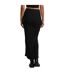 Womens/ladies Ribbed High Slit Maxi Skirt Black Urban Classics-3