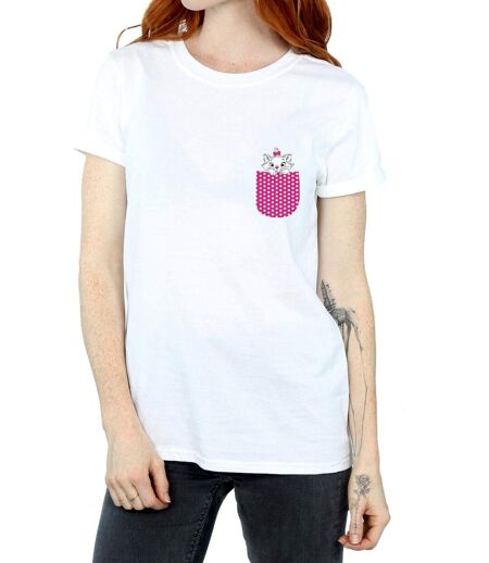 Disney Aristocats Marie Chest Coton Boyfriend T-Shirt Femme/Dames (Blanc) - UTBI16907