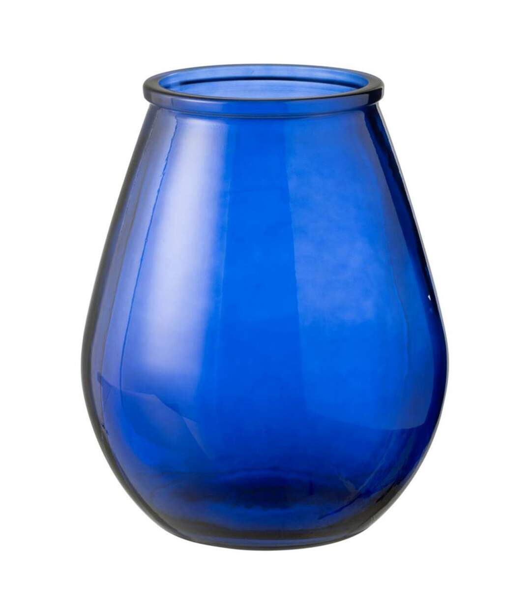 Vase Déco en Verre Stripe 35cm Bleu-1