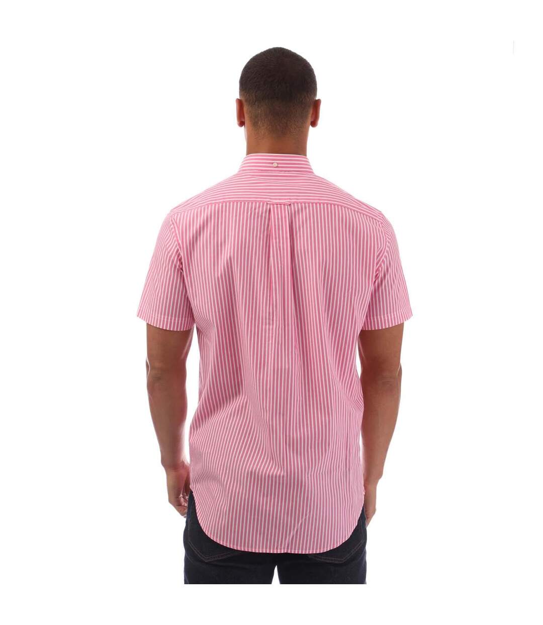 Chemise Manches Courtes Style À Rayures Homme Rose Gant-2