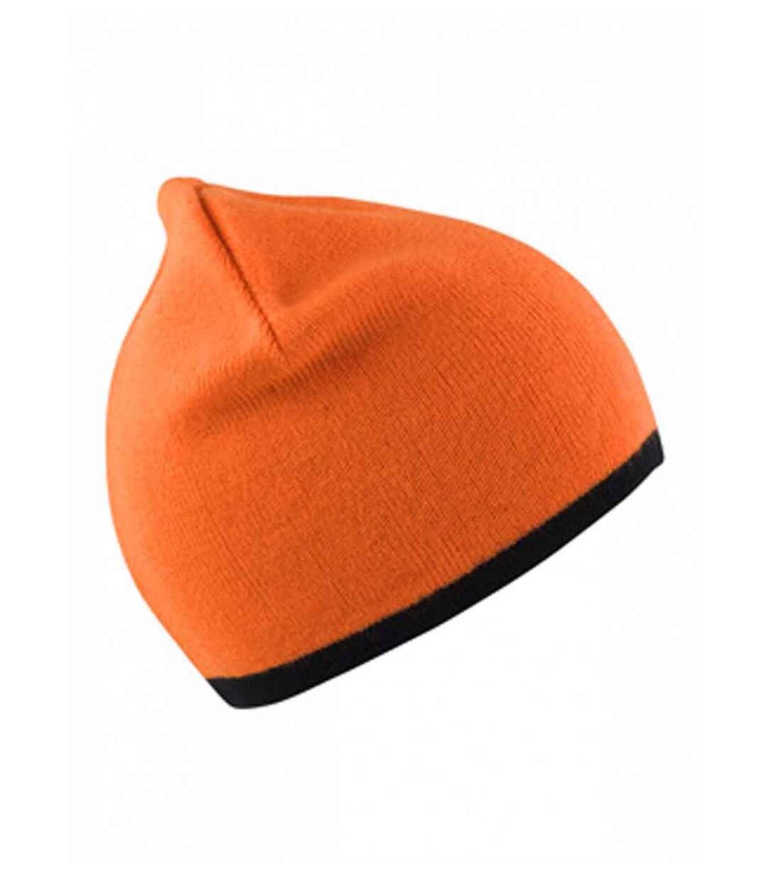 Bonnet contrasté 2 couleurs - réversible - Result RC046 - orange - noir-1