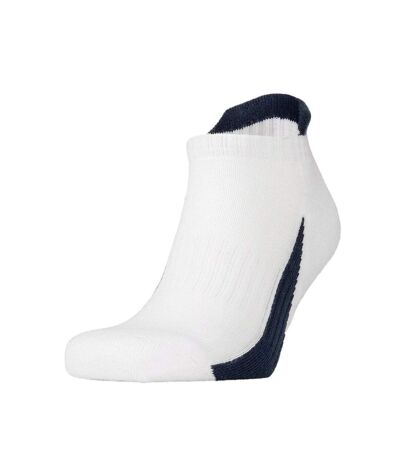 Spiro Chaussettes de sport unisexes pour adultes (lot de 3) (Blanc/Marine) - UTBC4908