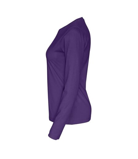 Womens/ladies long-sleeved t-shirt purple Cottover