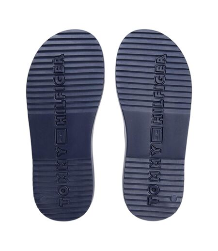 Mens Logo Double Strap Sliders Desert Sky Tommy Hilfiger