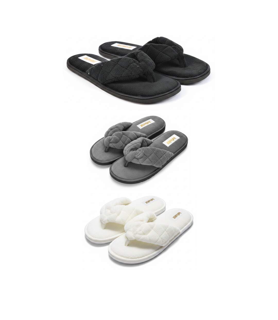 INFINITIF PARIS Pantoufles Tongs Éponge Femme Pack 3 Paires-3