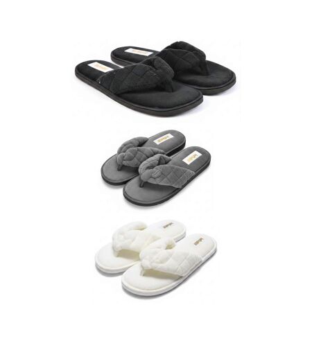 INFINITIF PARIS Pantoufles Tongs Éponge Femme Pack 3 Paires