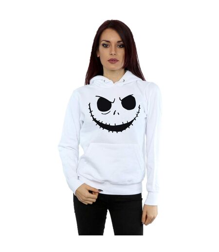 Disney Sweat à capuche à visage de Jack de Nightmare Before Christmas - Femmes/Ladies (Blanc) - UTBI12234