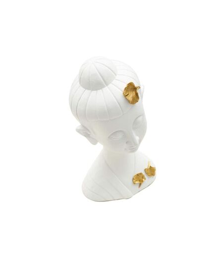 Statuette Déco en Résine Bouddha 35cm Blanc