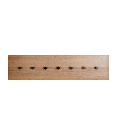 Patère Murale Miranda 80cm Chêne Foncé & Noir