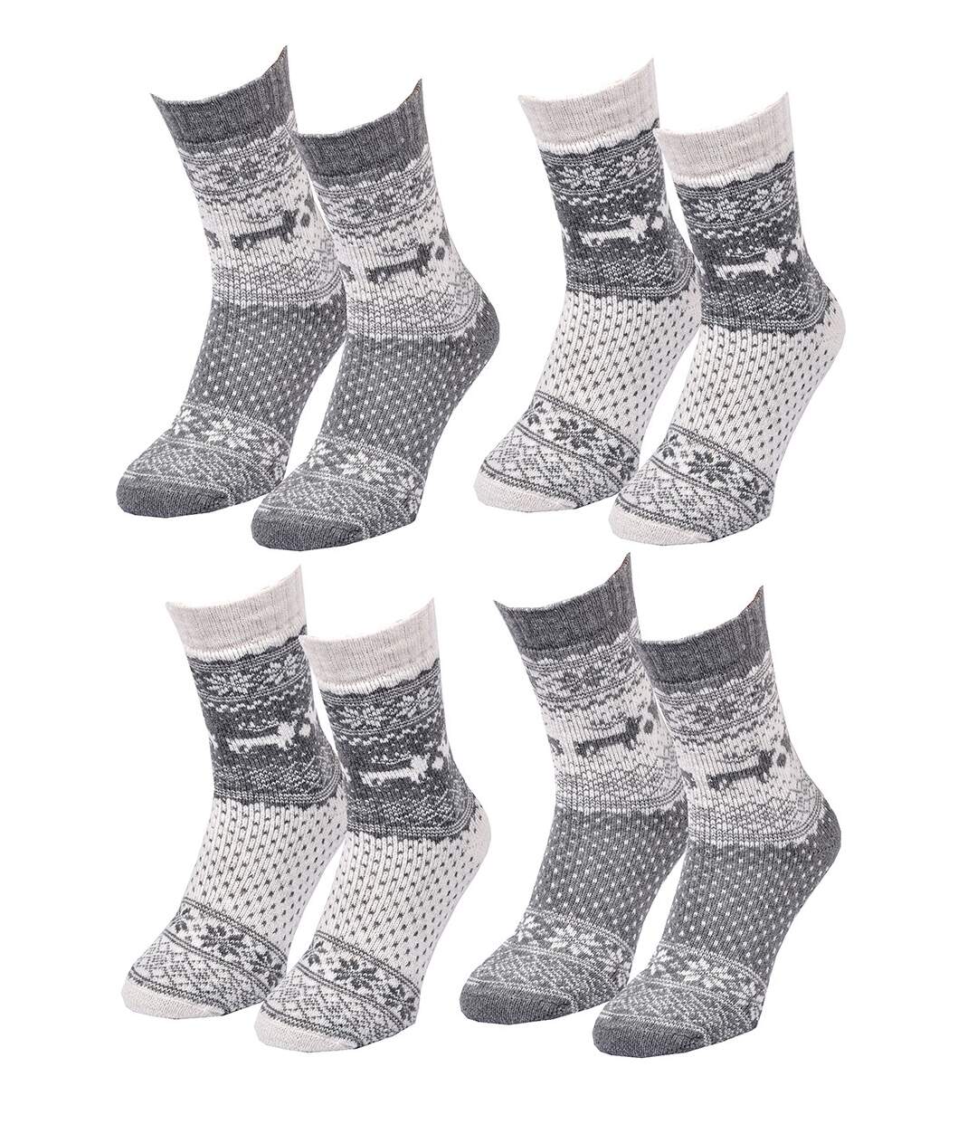 Chaussettes Femme WINTER SOCKS Pack de 4 Paires 0832 LAINE BOUCLETTE-2