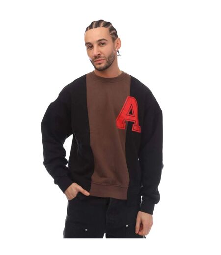 Unisex adult varsity crew neck sweatshirt black Ambush
