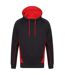 Sweat À Capuche Homme Noir Rouge Finden & Hales-1