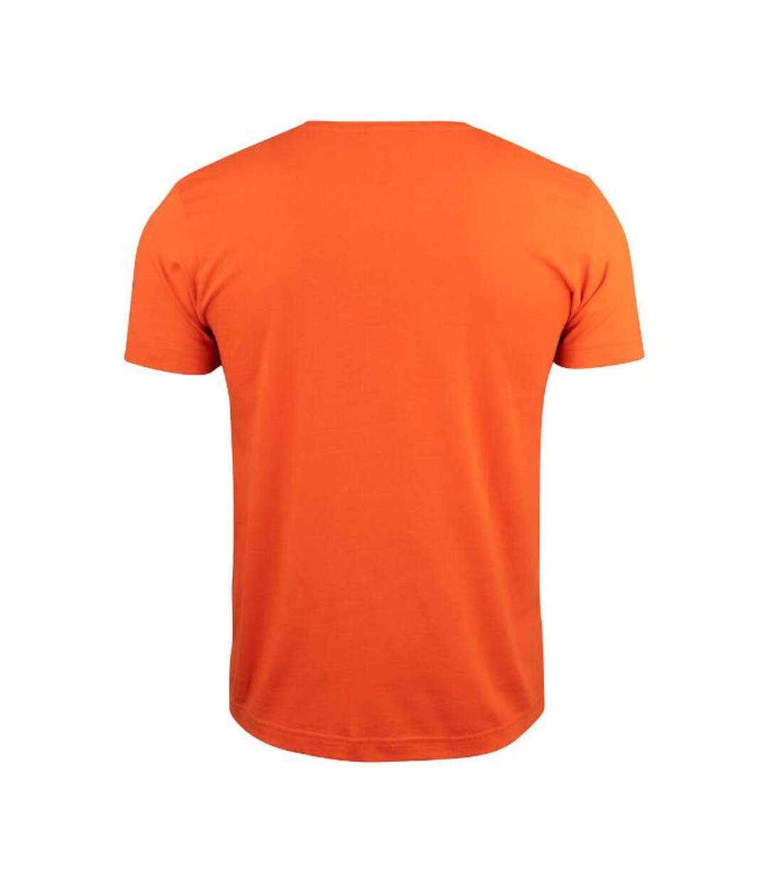 Mens Basic V Neck Short-sleeved T-shirt Blood Orange Clique-2