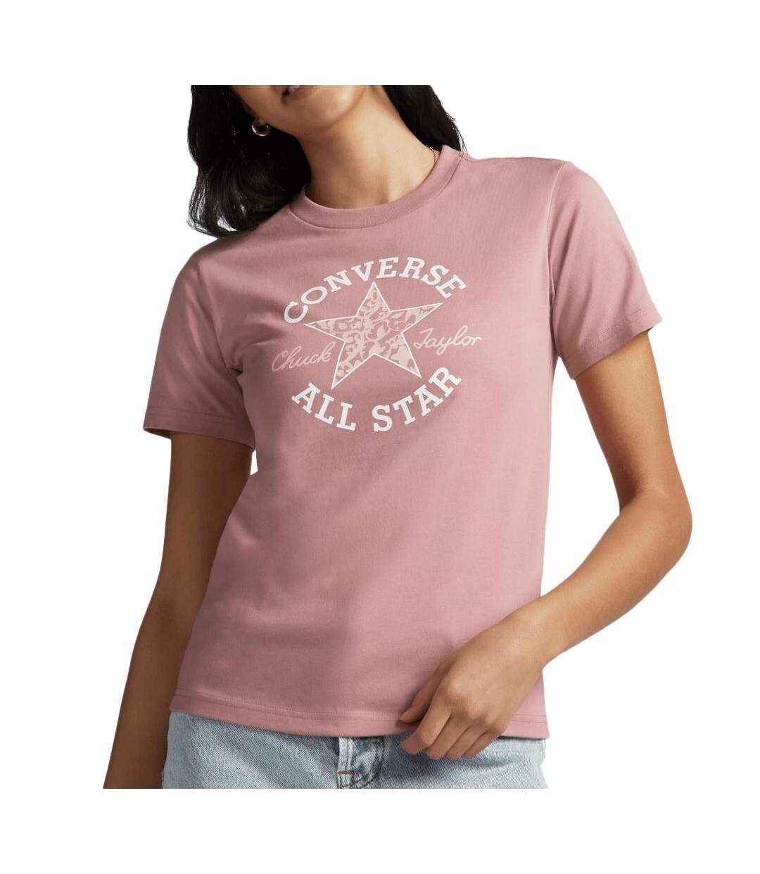 T-shirt Rose Femme Converse Chuck Patch 10025212 - L-1