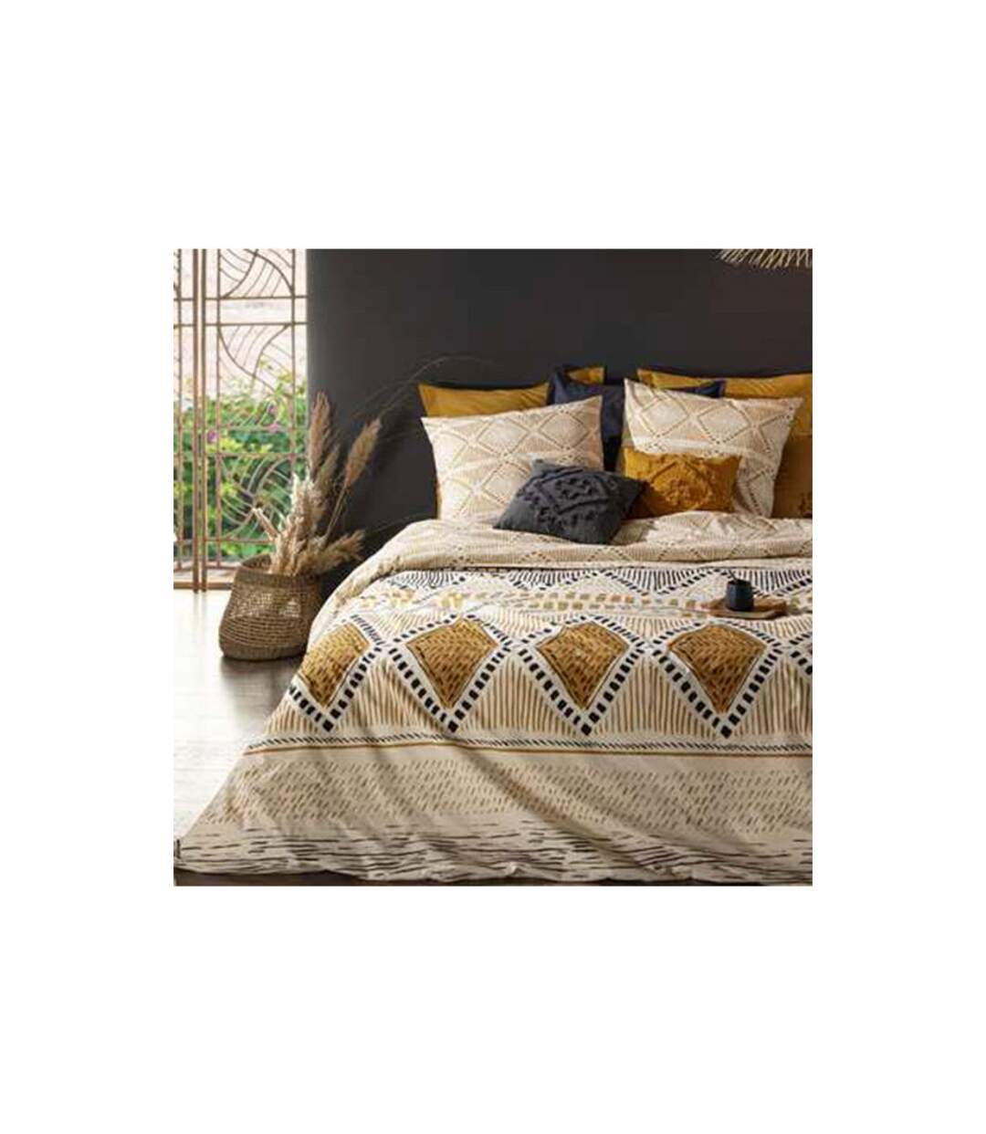Parure de Lit 3 Pièces Kilim 260x240cm Beige-1