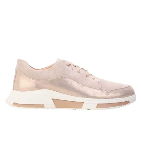 Womens/ladies Freya Suede Trainers Beige Fit Flop