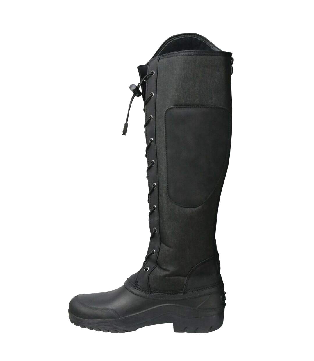 Womens/ladies mont maudit leather long riding boots black/grey Hy-1