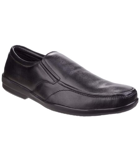 Fleet & Foster Mens Alan Formal Apron Toe Slip On Shoes (Black) - UTFS4182