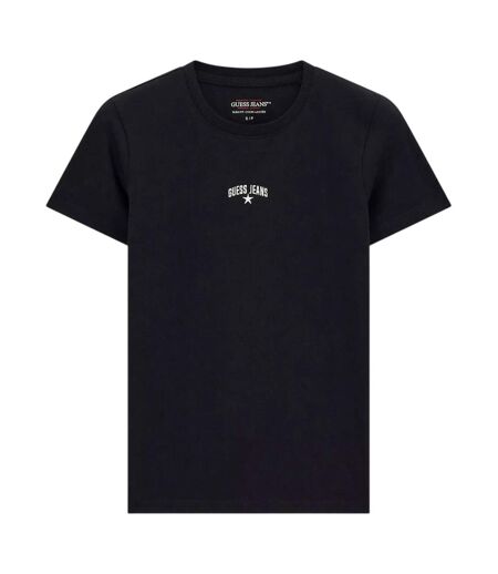 Womens/ladies Star Print Slim T-shirt Jet Black Guess
