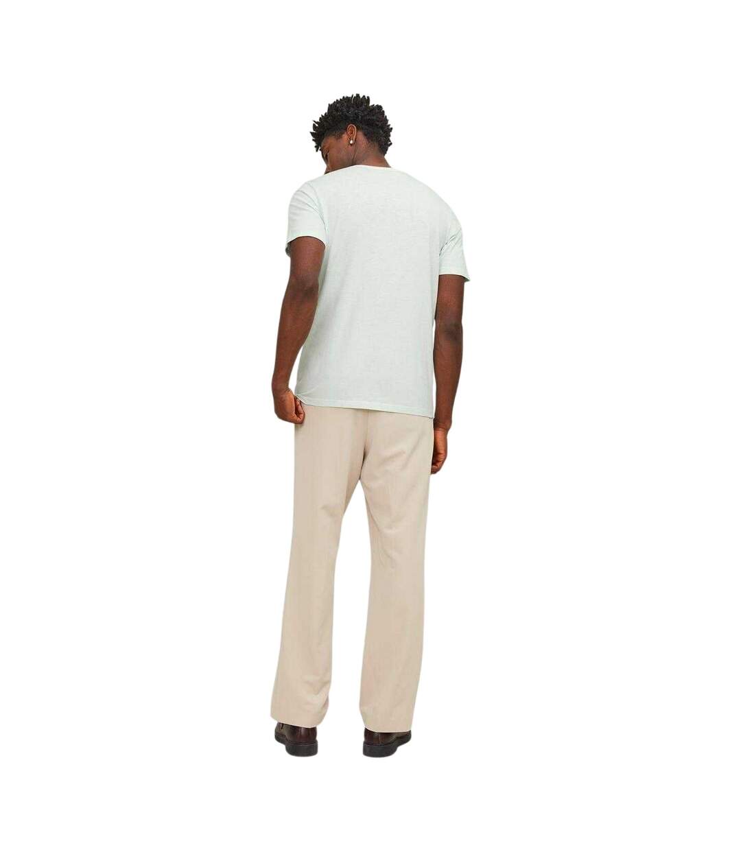 Mens Split Neck Short-sleeved T-shirt Light Blue Jack And Jones-2