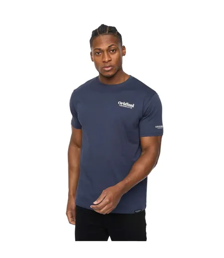Mens Simtanks T-shirt Navy Crosshatch
