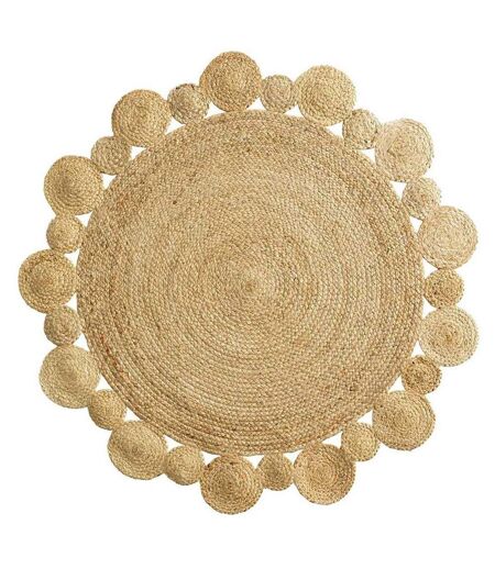 Tapis Déco Rond en Jute Cordou 120cm Naturel