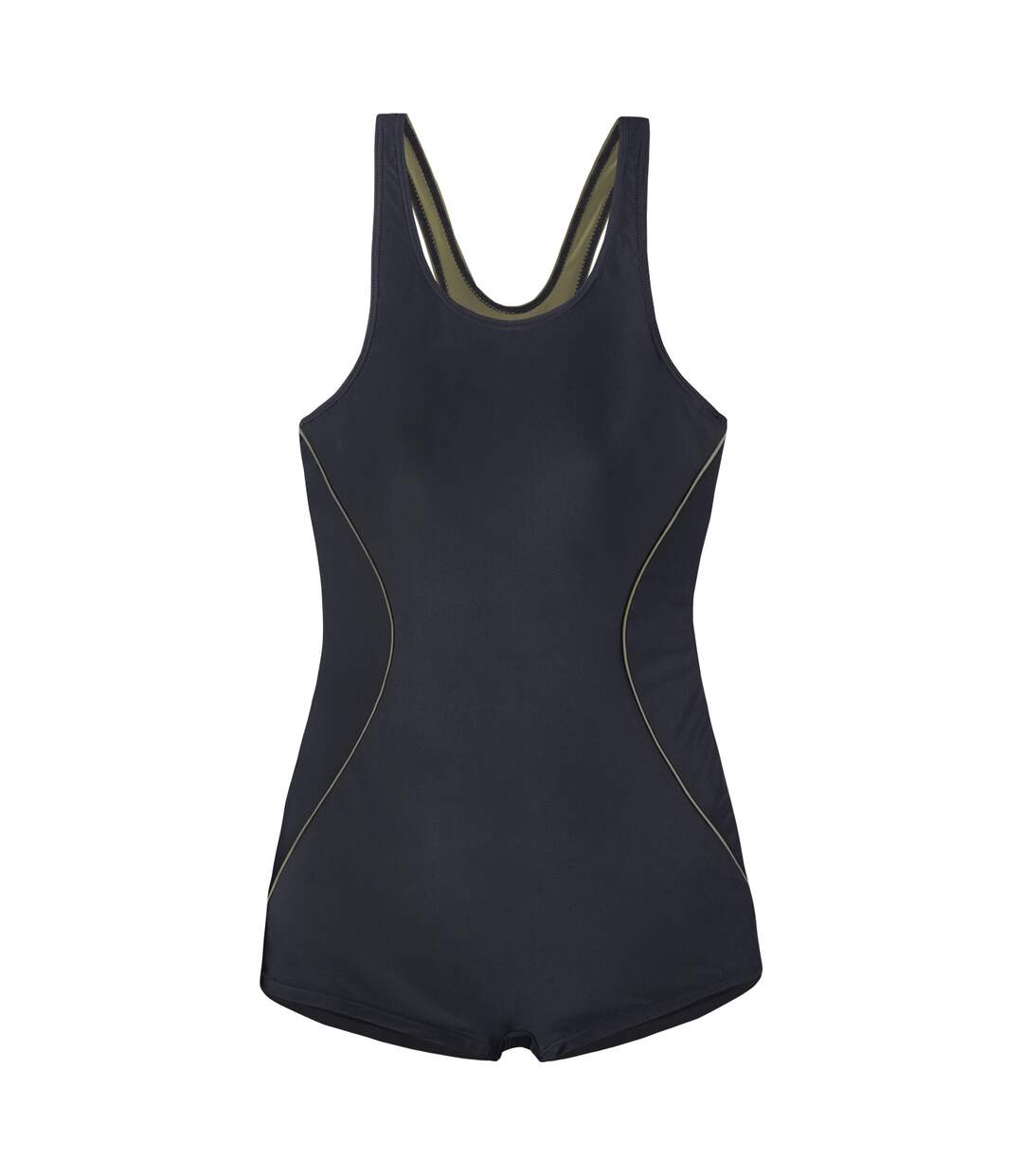 Maillot De Bain 1 Pièce Qarakuma Femme Noir Vert Aquawave-1