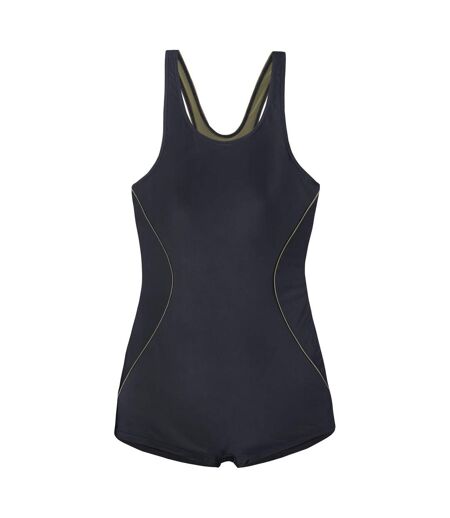 Maillot De Bain 1 Pièce Qarakuma Femme Noir Vert Aquawave