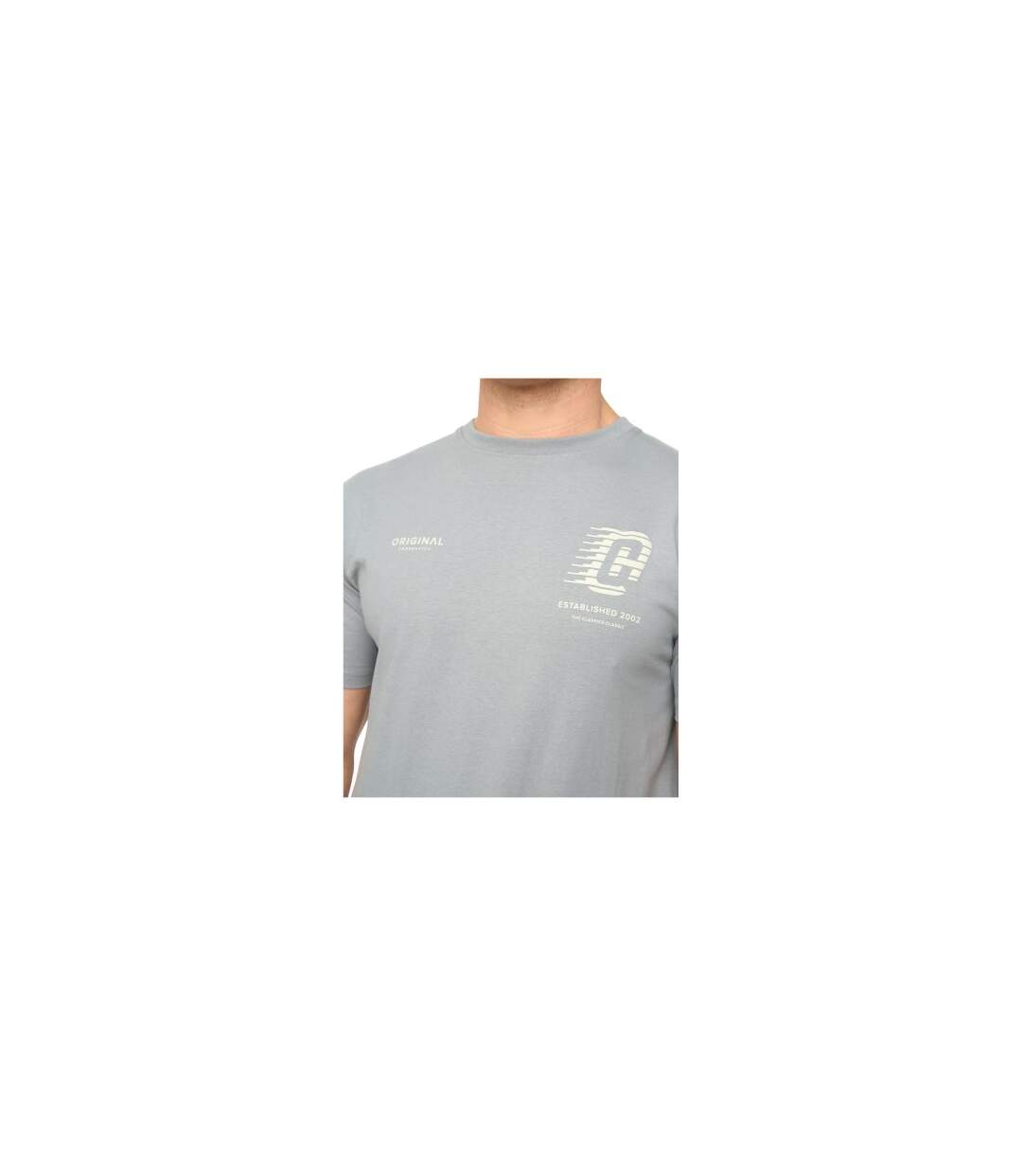 Mens Morville Cotton T-shirt Steel Blue Crosshatch-1