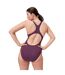 Womens/ladies Medalist Digital Print One Piece Swimsuit Plum Red Speedo-3