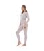 Ensemble De Pyjama Long Motif/style Côtelé Femme Gris Keanu-3