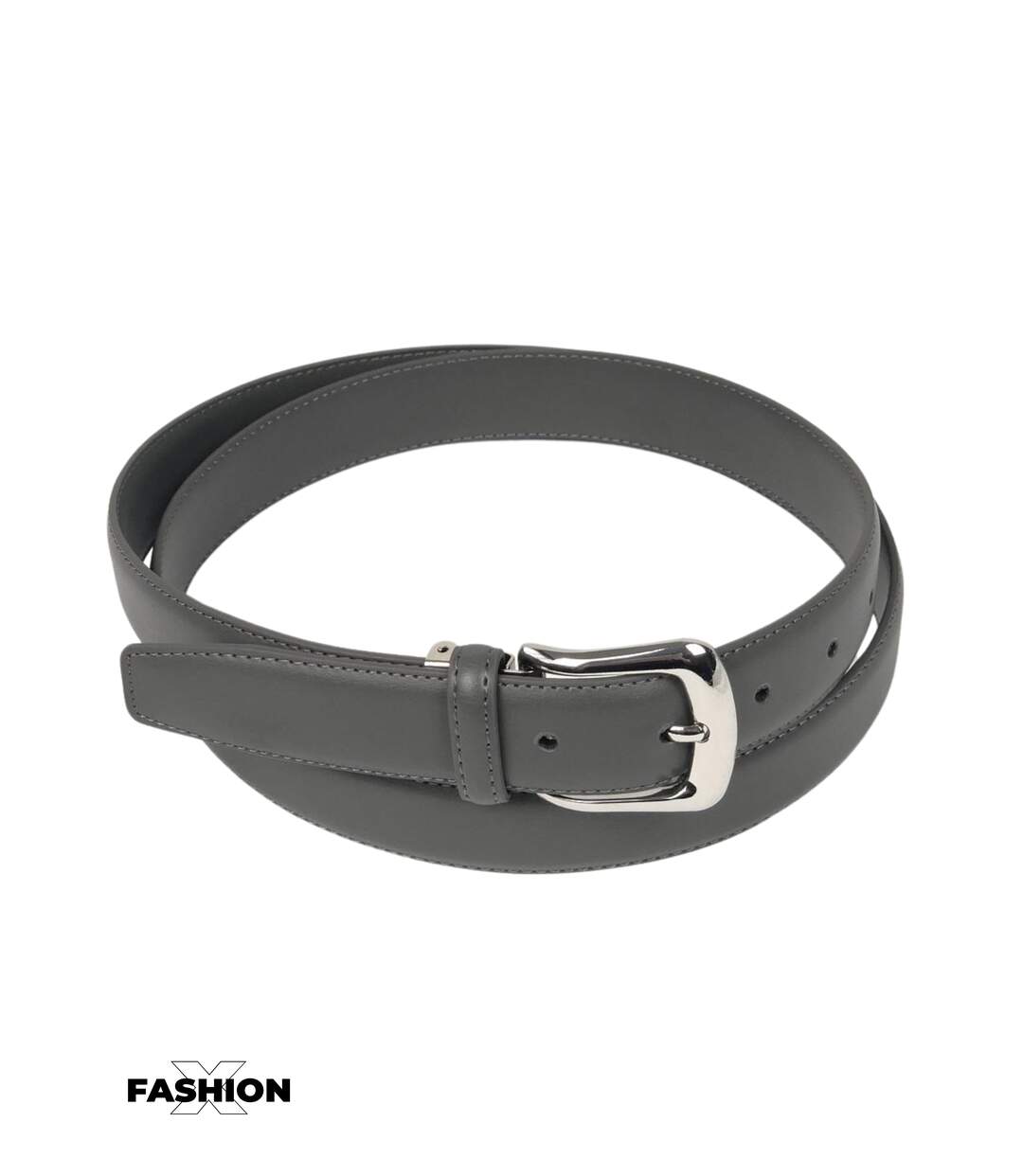 Ceinture en cuir gris homme - Sangle réglable-1