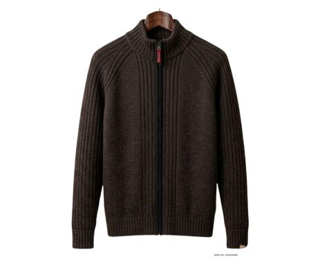 Cardigan homme WINCHESTER CAIMAN2N zippé noir : l'alliance parfaite de la laine et du style raffiné