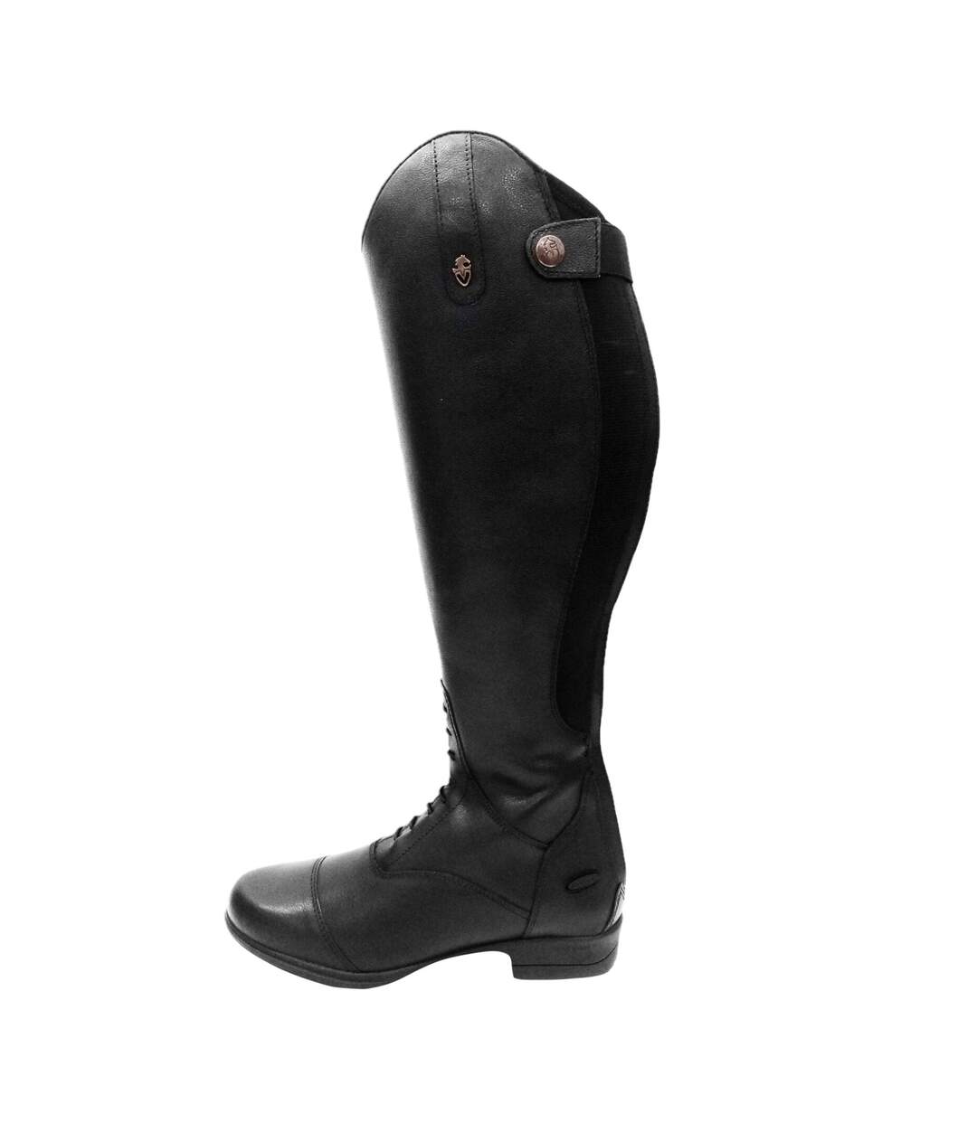 Womens/ladies Albina Leather Long Riding Boots Black Moretta-2
