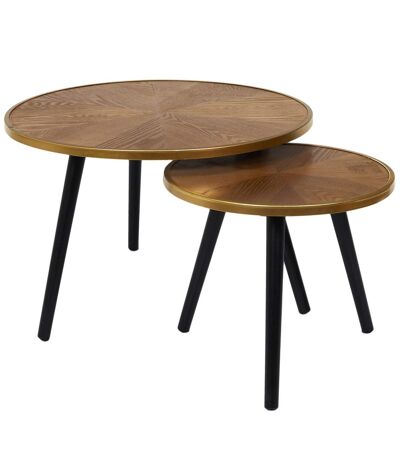 Duo de tables gigogne Felix - Noir et Doré