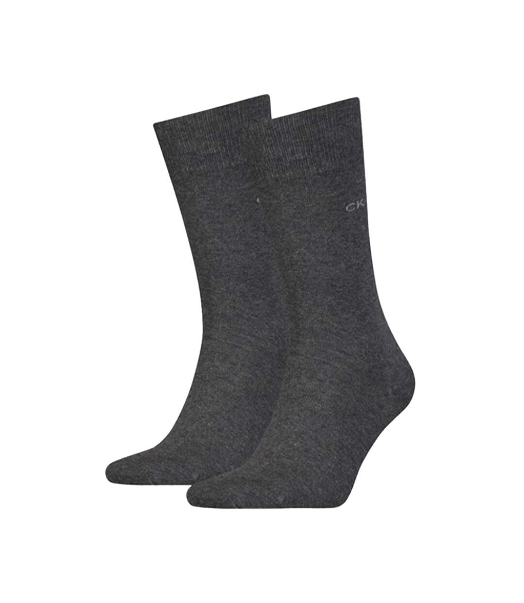 Chaussettes Motif/style Logo Brodé Homme Gris Calvin Klein-1