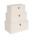 Lot de 3 Malles de Rangement Bouclette Carlie 54cm Blanc-1