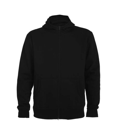 Unisex adult montblanc full zip hoodie solid black Roly