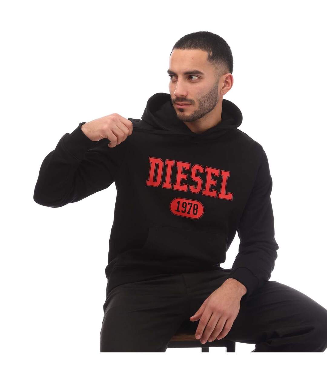 Mens S-ginn 1-b Hoodie Black Diesel-1