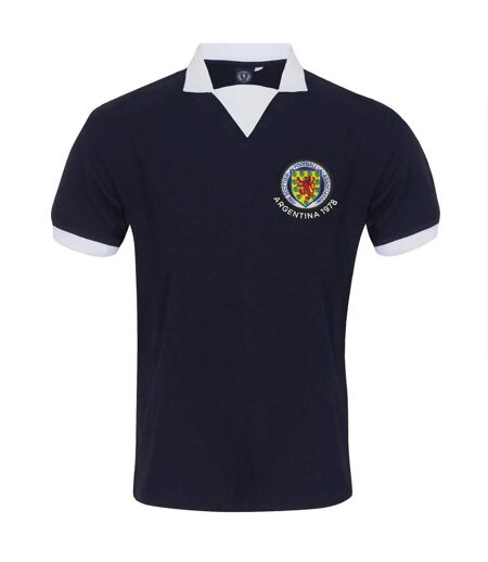 T-shirt Motif/style Rétro Homme Bleu Marine Scottish FA