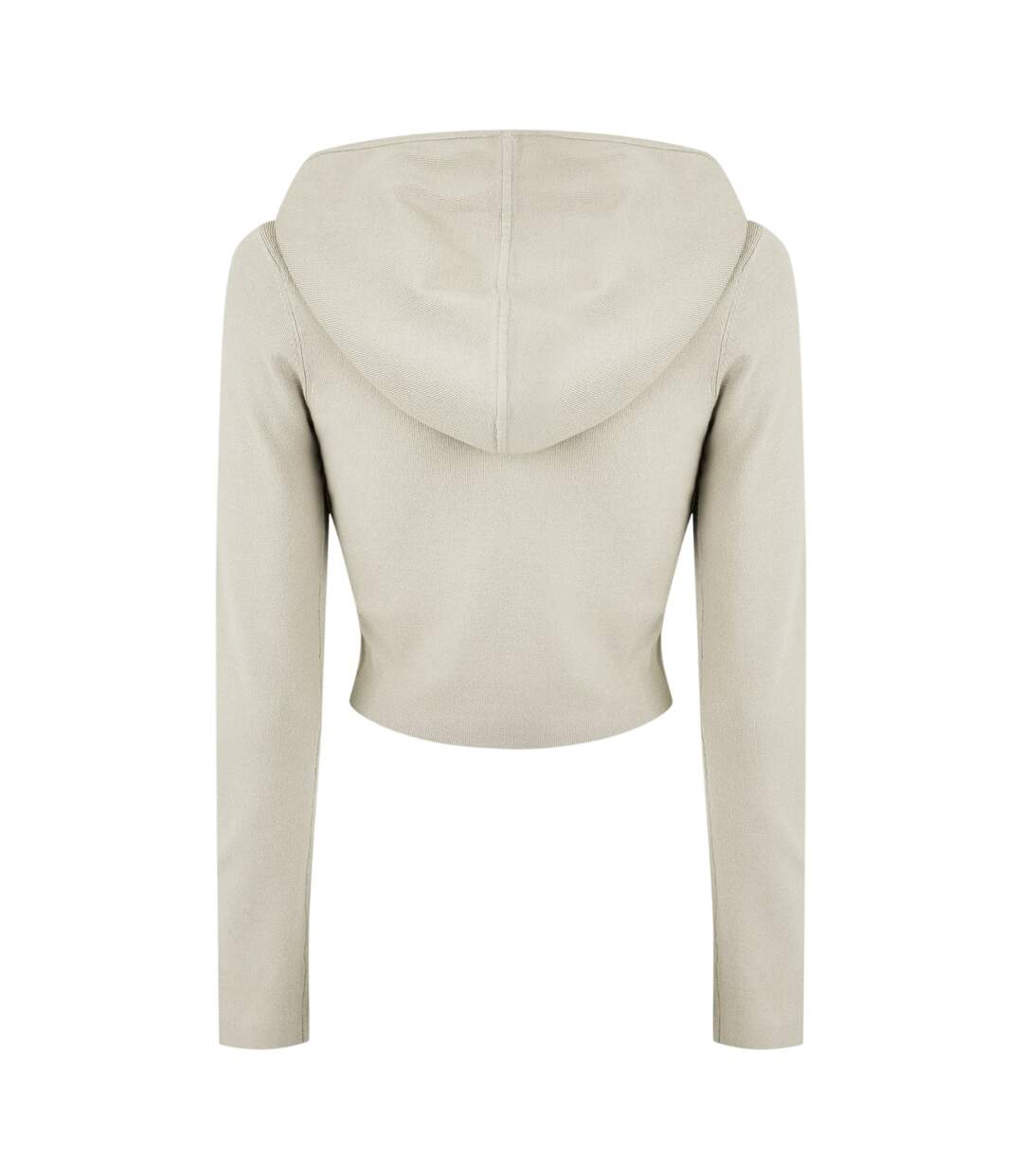 Womens/ladies Knitted Cropped Full Zip Hoodie Stone Jack Wills-3