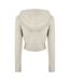 Womens/ladies Knitted Cropped Full Zip Hoodie Stone Jack Wills-3