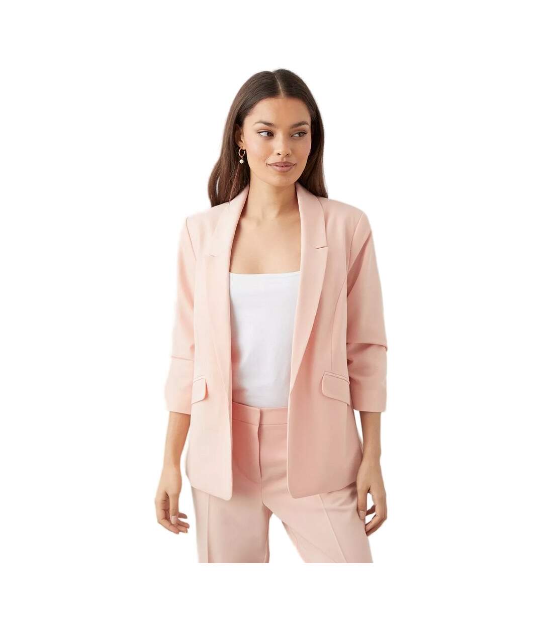 Womens/ladies petite ruched blazer blush Dorothy Perkins-1