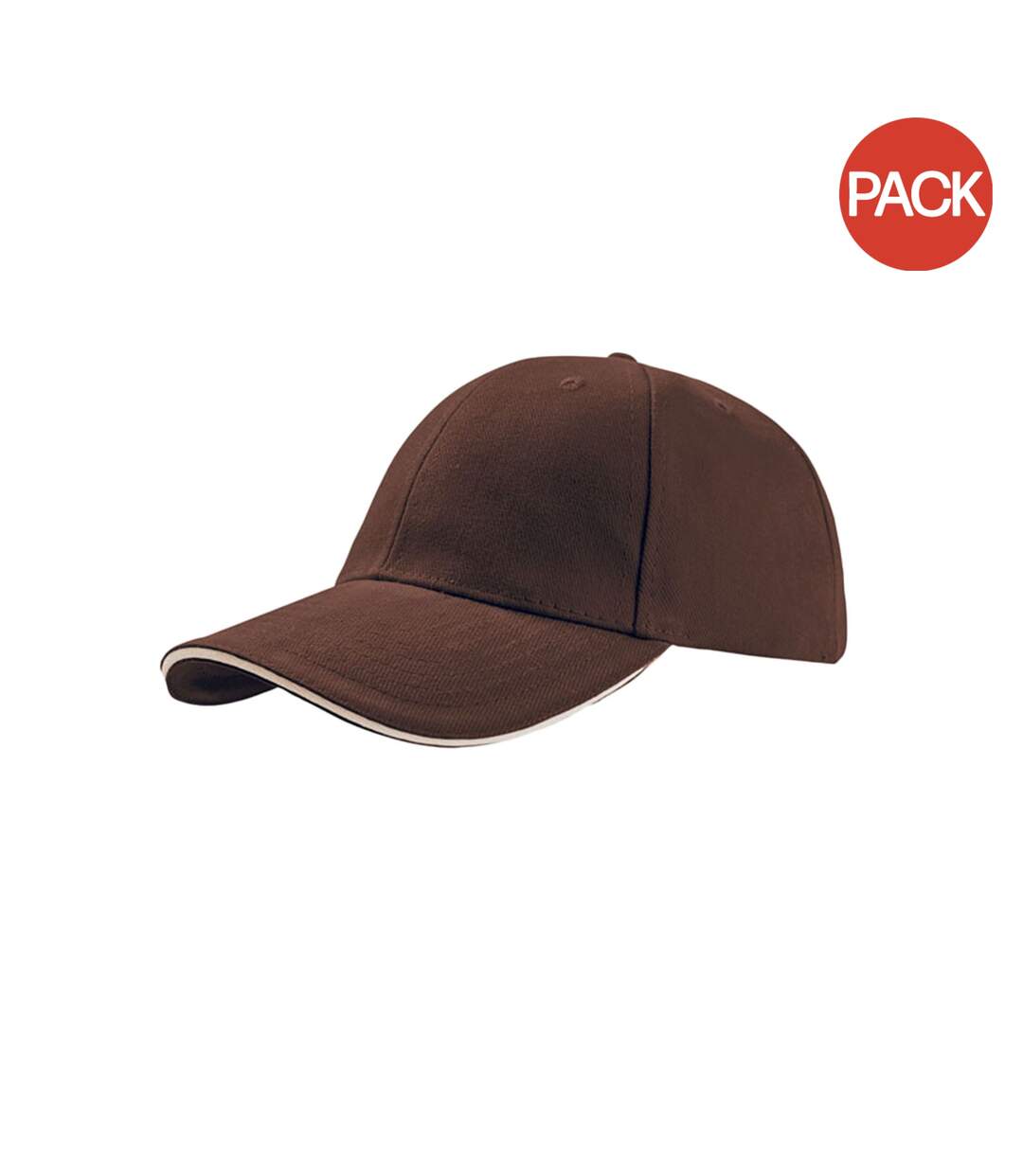 Lot de 2  casquettes en coton épais adulte marron Atlantis-1