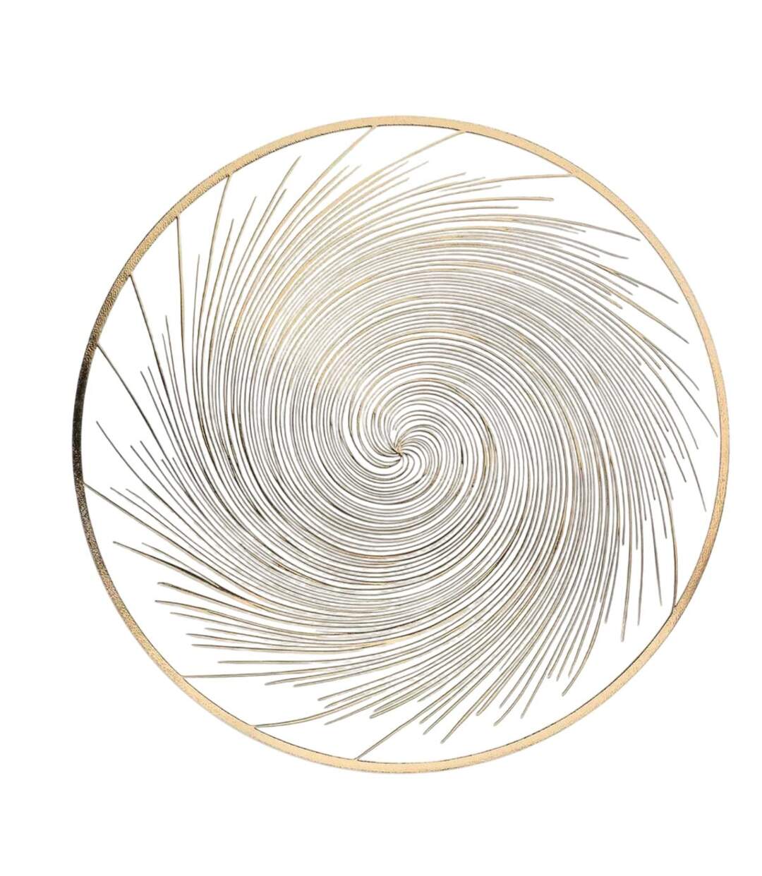 Set de Table Métallisé Spirale 38cm Blanc & Or-1