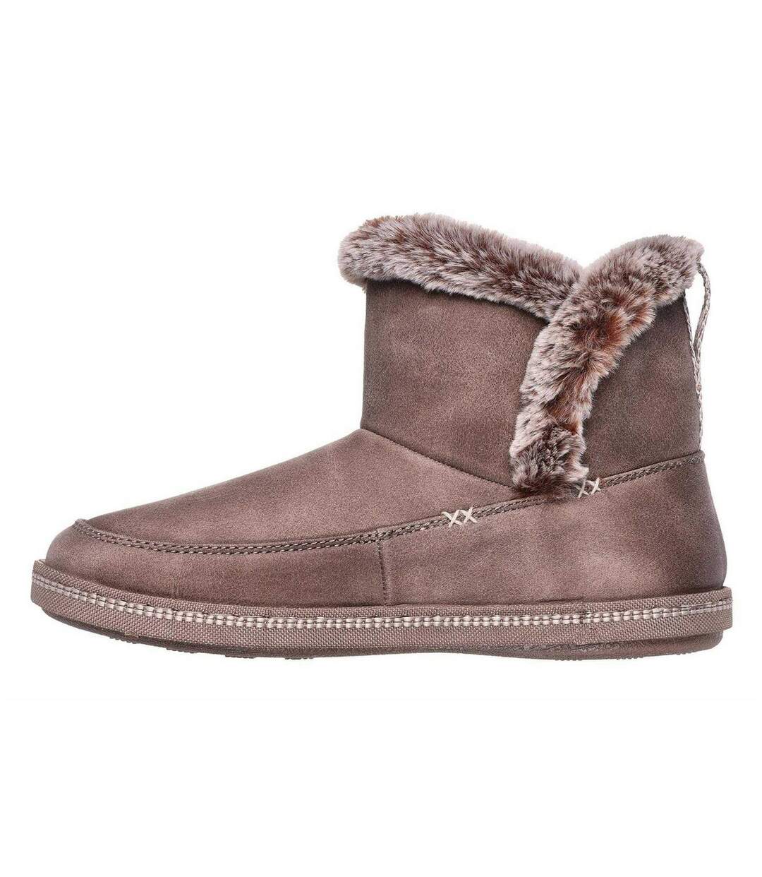 Womens/ladies Campfire Flat Slippers Dark Taupe Skechers-2