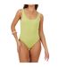 Womens/ladies Lace Trim Ribbed Bodysuit Lime Brave Soul-4