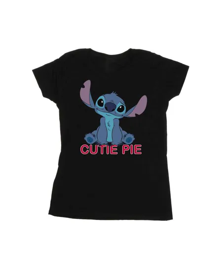 Disney T-shirt en coton Femmes/Ladies Lilo And Stitch Stitch Cutie Pie (Noir) - UTBI25461