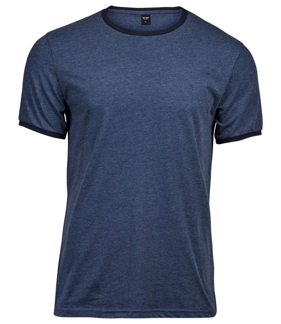 T-shirt manches courtes Homme bords contrastés - 5070 - bleu denim