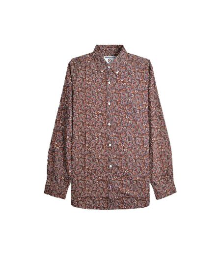 Chemise Manches Longues Motif/style Cachemire Homme Bordeaux Lambretta